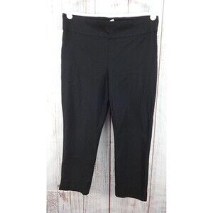 White House Black Market  Womens 12 Black Pulll On Crop Dress Pants Classy